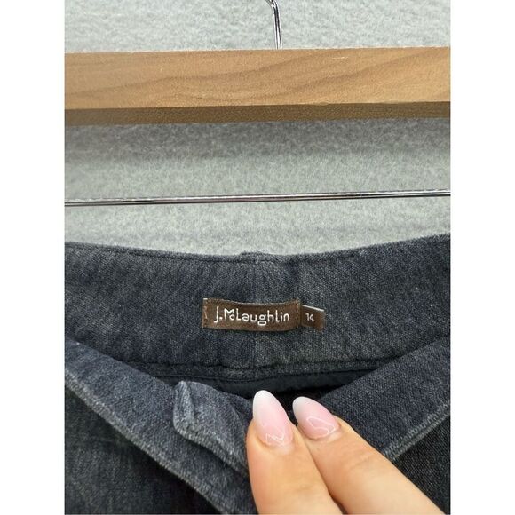 J McLaughlin Womens Gray Stretch Velour Flat Front Pants Trousers Size 14 - Picture 5 of 11